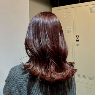 セミロング カラー 縮毛矯正+モテカラー 🎀✨MIHOのヘアスタイル