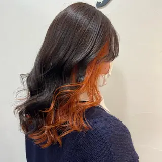 セミロング カラー 韓国/インナーカラー 🍑YUI🍑のヘアスタイル