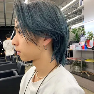 ミディアム カラー メンズ ダブルカラー/ ケアブリーチ/クニトのヘアスタイル