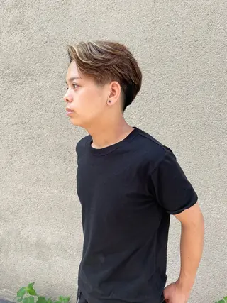 メンズ 慎太朗/パーマ/ボブ /センターパートのヘアスタイル