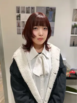 セミロング カラー ウルフ/似合わせ レイヤー/RIHOのヘアスタイル