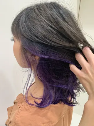 セミロング カラー 杉原 悠司のヘアスタイル