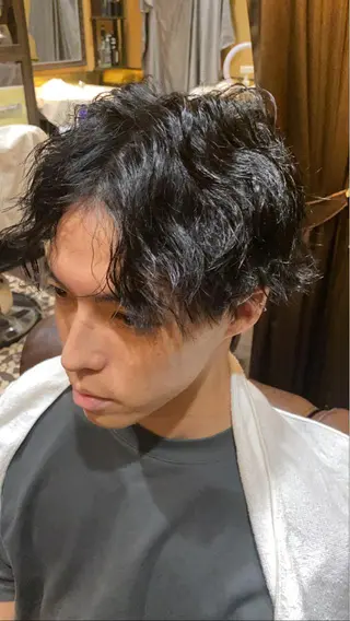 ロング パーマ メンズ 高垣 大輔のヘアスタイル
