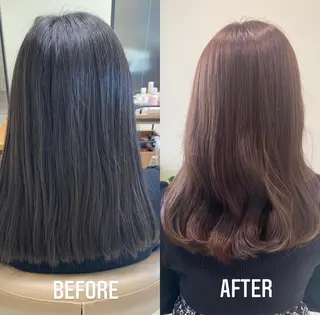 セミロング ブリーチなしWカラー 🎀韓国ヘア/amiのヘアスタイル