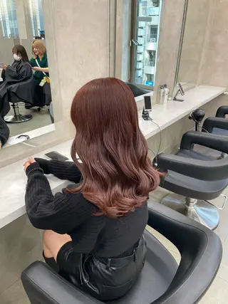 セミロング カラー ヘアアレンジ 💗横浜美容室 💗HARUNAのヘアスタイル