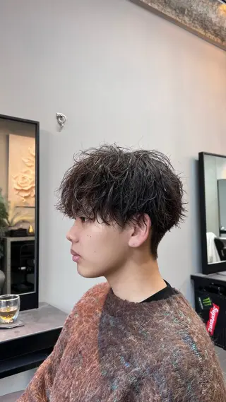 ショート パーマ メンズ Alo所属・💥メンズパーマ /表参道/モント💥のヘアスタイル