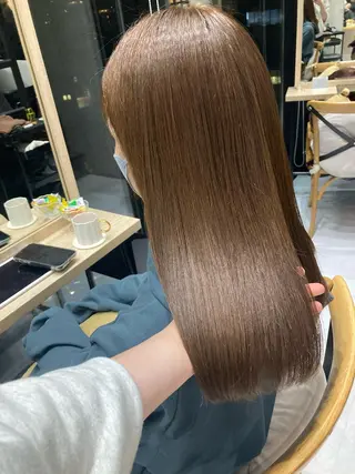 セミロング ✨色持ちの良い艶 カラー✨蟹江真世のヘアスタイル