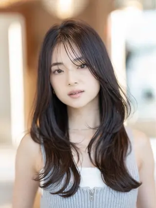 ロング ボブ/顔まわりレイヤ ー/新宿/KOKIのヘアスタイル