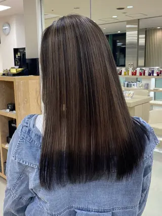 セミロング カラー 銀座/ハイライト特化 🌿ブリーチ/片山のヘアスタイル