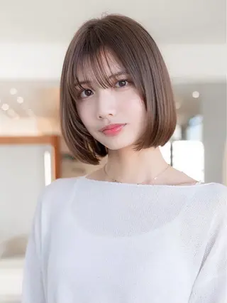 ミディアム カラー 渋谷/レイヤーボブ・ 透明感カラーしょうごのヘアスタイル