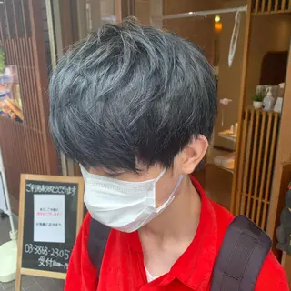 カラー ヘアアレンジ メンズ beautism clock所属・韓国風🇰🇷うる艶 レイヤー/海青🫧のヘアスタイル