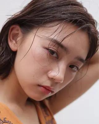 ミディアム パーマ/透明感カラー /ボブ/吉田一生のヘアスタイル