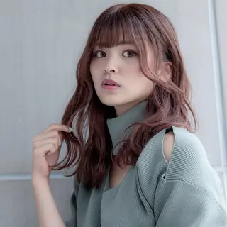 セミロング たなか ちあきのヘアスタイル