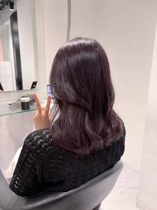 セミロング カラー 表参道♡暗髪^ྀི 艶カラー♡アユミのヘアスタイル