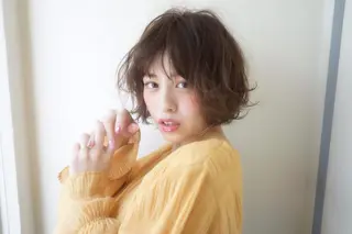 ミディアム カラー マツエク・マツパ 🤎ベージュカラー 🐶メンズパーマのヘアスタイル