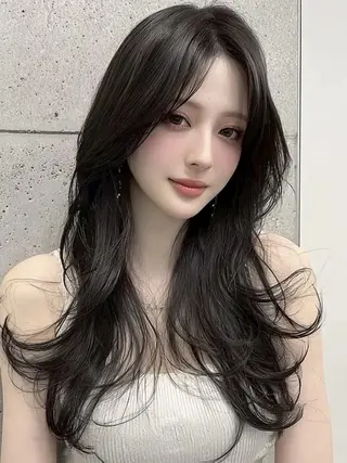 ミディアム カラー eve🐰束間まつ毛 /透明感カラーのヘアスタイル