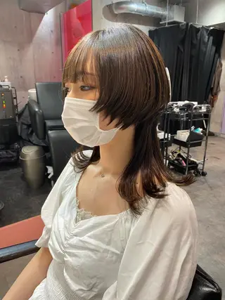 セミロング カラー 艶髪サラサラカラー 🌈前原健吾のヘアスタイル