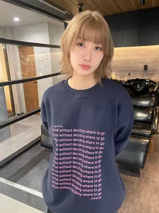 ミディアム Wカラー/レイヤーカ ット/韓国/デザインのヘアスタイル