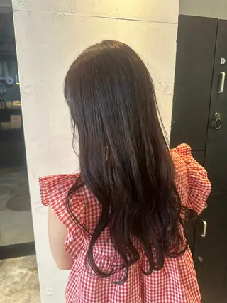 セミロング 暖色カラー得意🔥 栗俣嵐のヘアスタイル