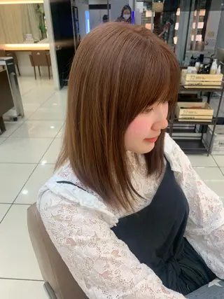 セミロング カラー ママ美容師まつげ 🤍まき🤍のマツエク・マツパデザイン