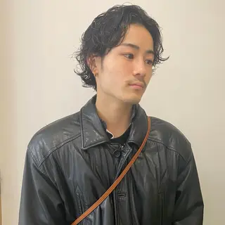 ミディアム パーマ メンズ 永野 正芳のヘアスタイル