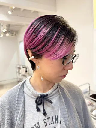 ショート カラー 透明感カラー/ハイト ーン/メイク/umiのヘアスタイル