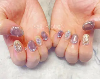 ネイル ネイルリボン 受付スタッフのネイルデザイン