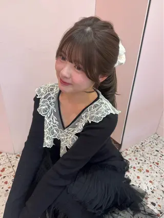 ロング 顔周り/透明感カラー REINA𓍯のヘアスタイル