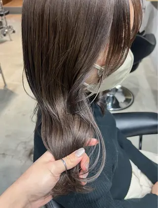セミロング カラー akane/ボブ /オリーブ/ブラウンのヘアスタイル
