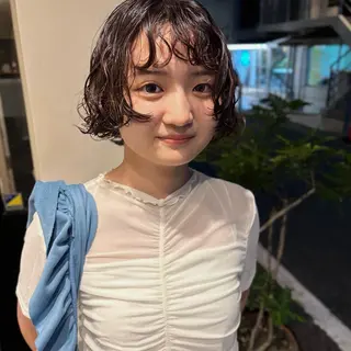 ミディアム パーマ 水原波津輝/ボブ /ニュアンスパーマのヘアスタイル