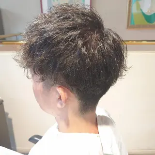 ショート パーマ メンズ iss所属・メンズ/パーマ特化 /波巻き/林洋平のヘアスタイル