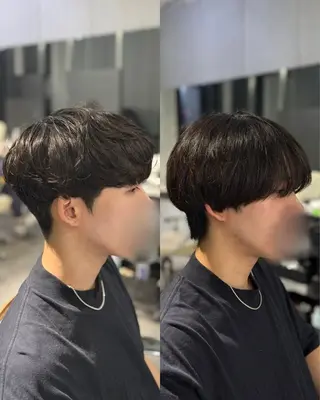 ショート パーマ メンズ 韓国メンズヘア/ ダウンパーマ/歩夢のヘアスタイル