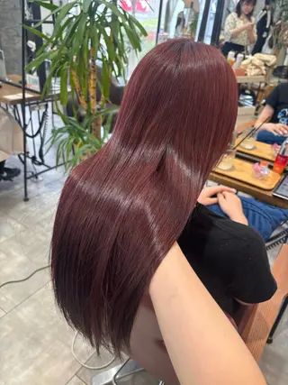 ロング Rinka暖色カラー /縮毛矯正/梅田のヘアスタイル