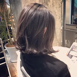 ミディアム カラー 髪質改善🌈縮毛矯正 荻原 達矢のヘアスタイル