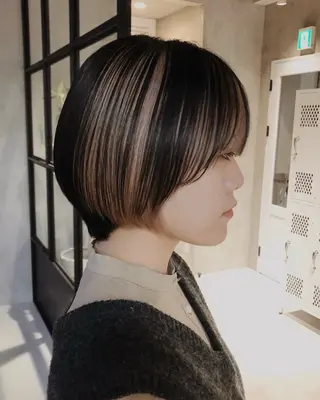 ショート カラー パーマ ヘアアレンジ ショートヘア原宿 fifth コシのヘアスタイル