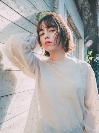 ショート カラー ブリーチなしWカラー /酸性ストレート河本のヘアスタイル