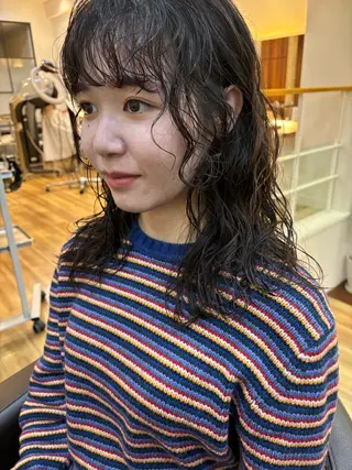 ロング パーマ レイヤーカット /透明感/千葉怜寿のヘアスタイル