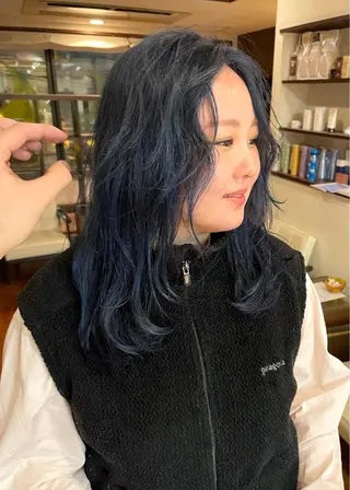 ロング カラー 髪質改善ｶﾗｰ ｹｱﾌﾞﾘｰﾁ/ﾀﾑのヘアスタイル