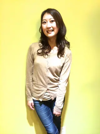 ロング カラー パーマ 鬼頭 洋吏のヘアスタイル