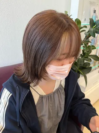 ミディアム カラー ヘアアレンジ ちひろ /似合わせカラーのヘアスタイル