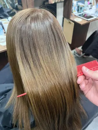 ミディアム カラー ヘアアレンジ 下妻 カラーエクステ難波のヘアスタイル