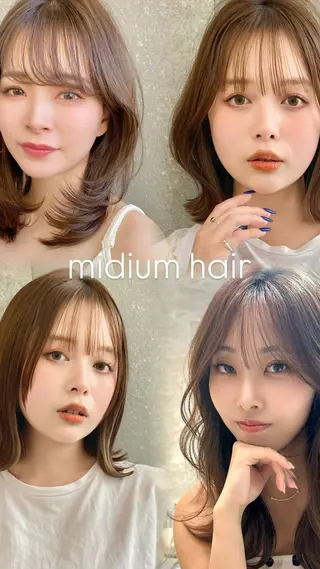 ミディアム カラー ❣️韓国レイヤー ❣️渡部晃輝のヘアスタイル