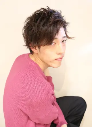 メンズ カラー パーマ ヘアアレンジ ブリーチ/ヘアケア/ 艶髪/イギチハルのヘアスタイル