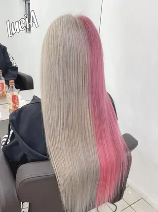 カラー ヘアアレンジ ロング エクステ LuciA\5900のヘアスタイル