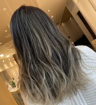 セミロング カラー salowin梅田茶屋町suite所属・ハイトーンヘア/ 島崎　タクミのヘアスタイル