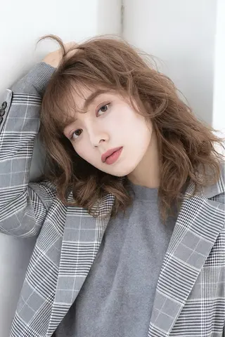 ミディアム パーマ SALOWIN(サロウィン)広島並木通り所属・田村和範/似合わせ カラー/縮毛矯正のヘアスタイル