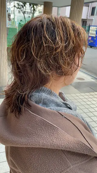 ミディアム カラー パーマ MATSURI BASE.AWAJIのヘアスタイル