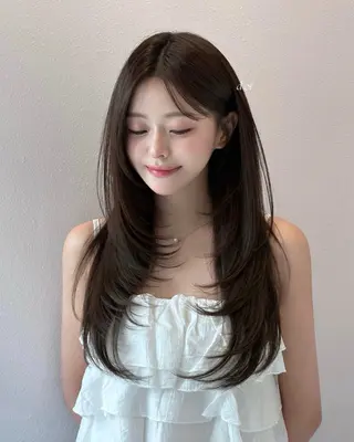 ロング 似合わせカット♡ 韓国レイヤーのヘアスタイル