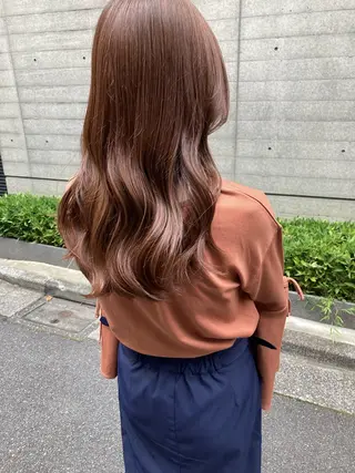 セミロング ✨色持ちの良い艶 カラー✨蟹江真世のヘアスタイル