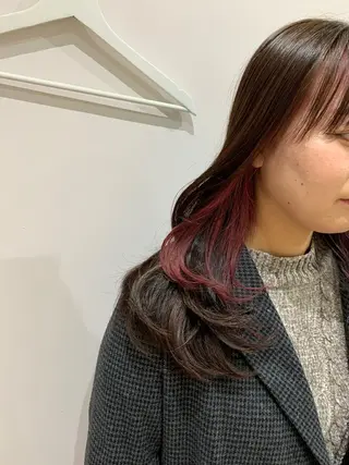 ロング カラー ヘアアレンジ kei/透明感カラー /ベージュ/インナーのヘアスタイル